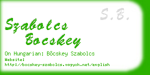 szabolcs bocskey business card